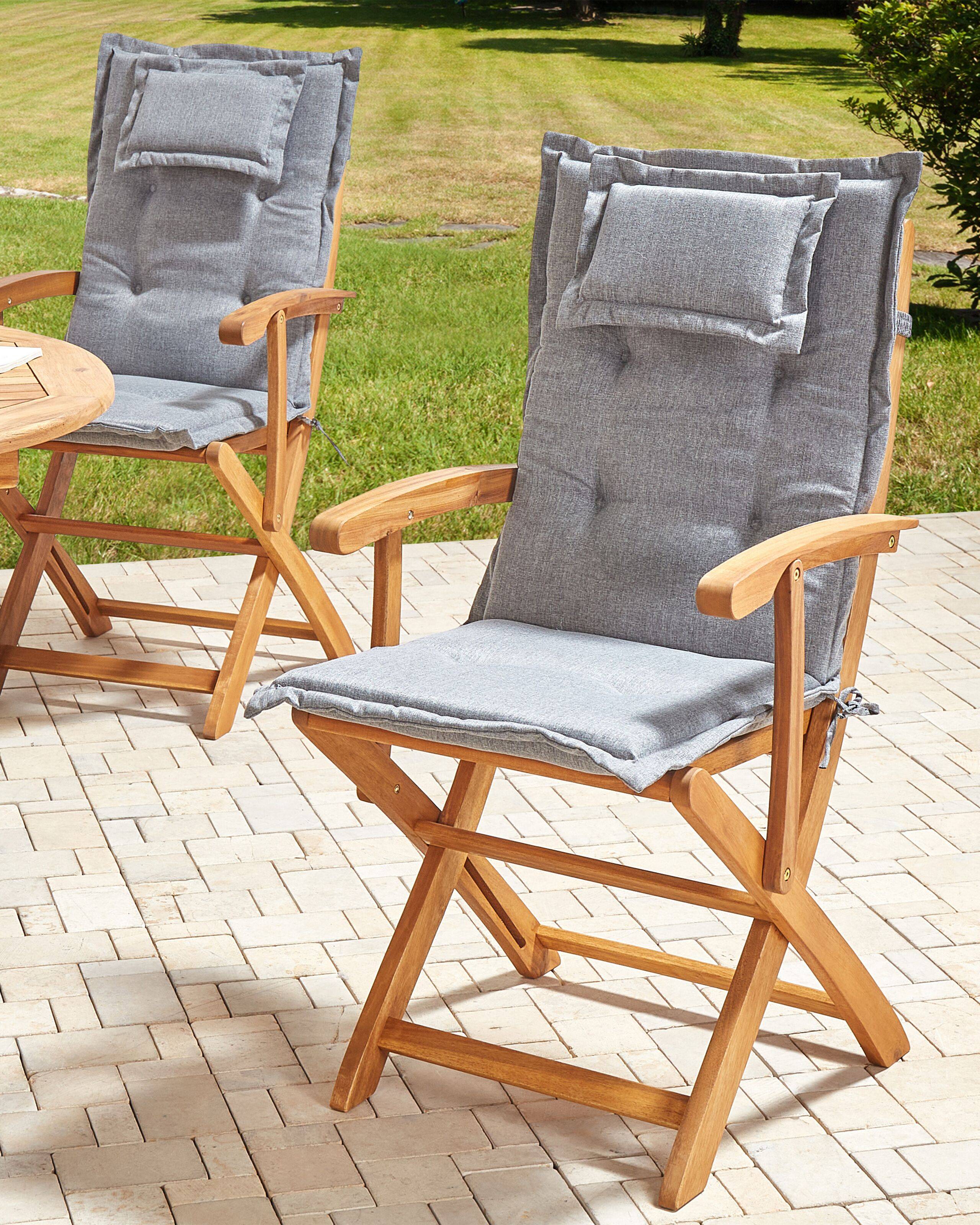 Beliani - Chaise de jardin Acacia Gris MAUI II - Beliani - Imagen 1