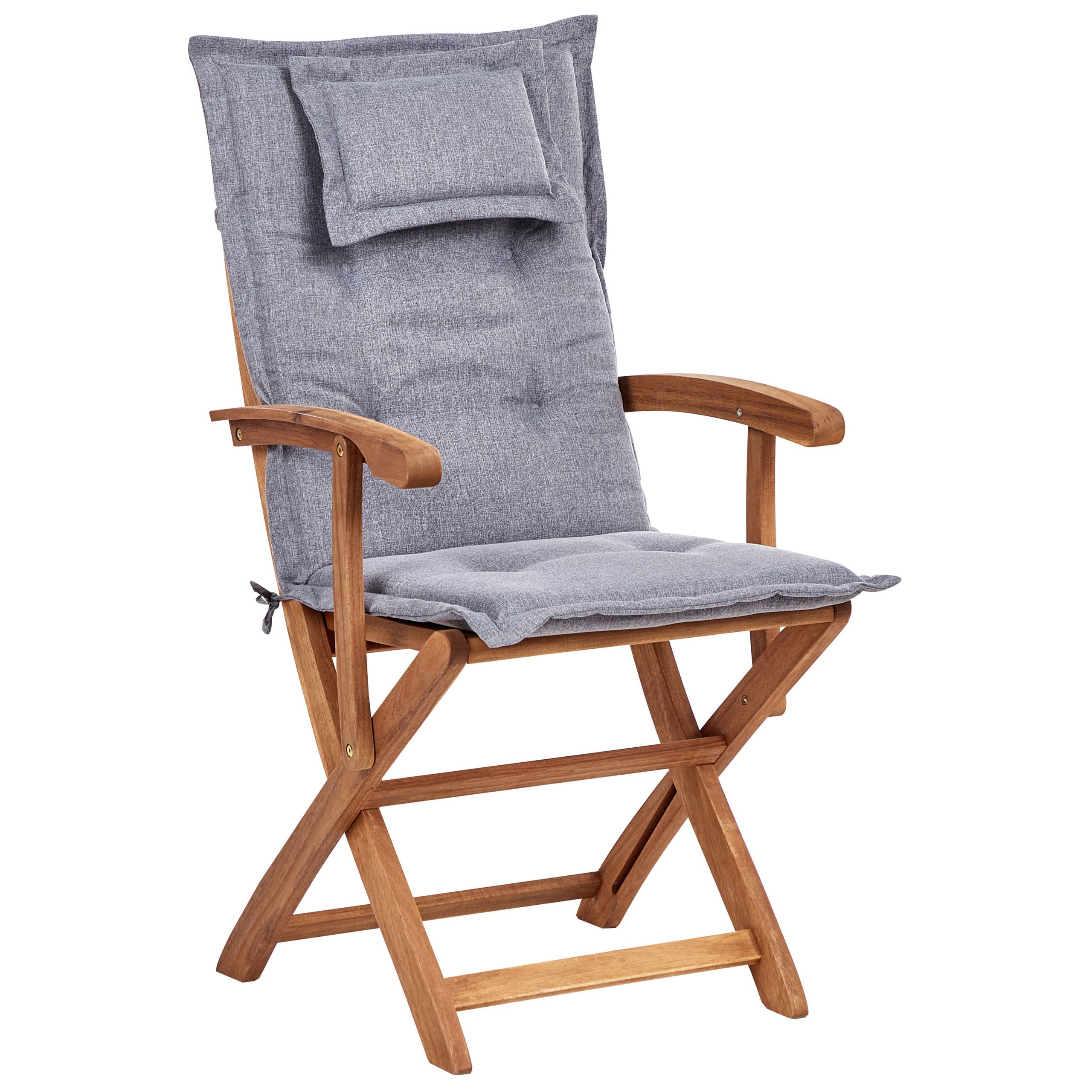 Beliani - Chaise de jardin Acacia Gris MAUI II - Beliani - Imagen 4