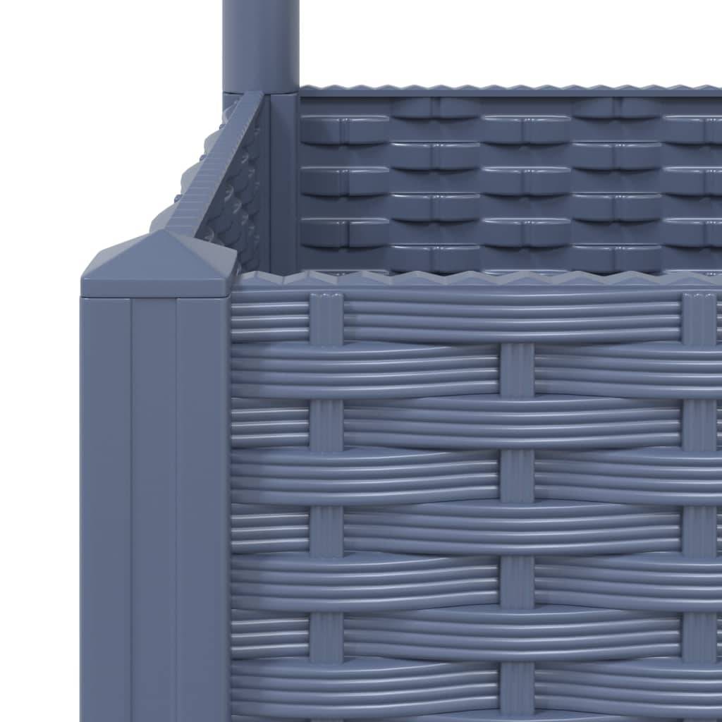 Jardinière bac lit surélevé plantes fleurs terrasse jardin avec treillis 120 x 120 x 136 cm PP gris - Image 5