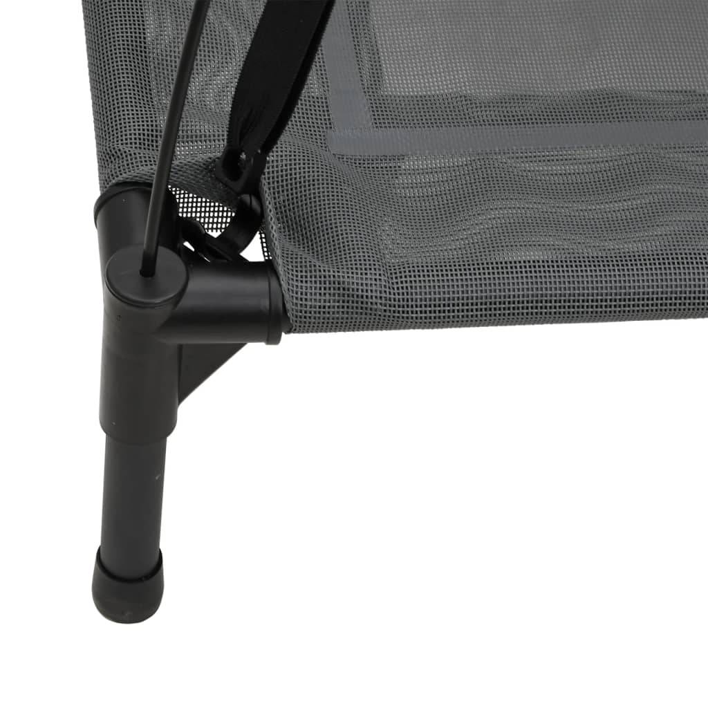 Lit de Camp pour Chien avec Auvent Amovible Acier et Tissu Anthracite 90x81cm – ComfortXL Pet Living - Image 7