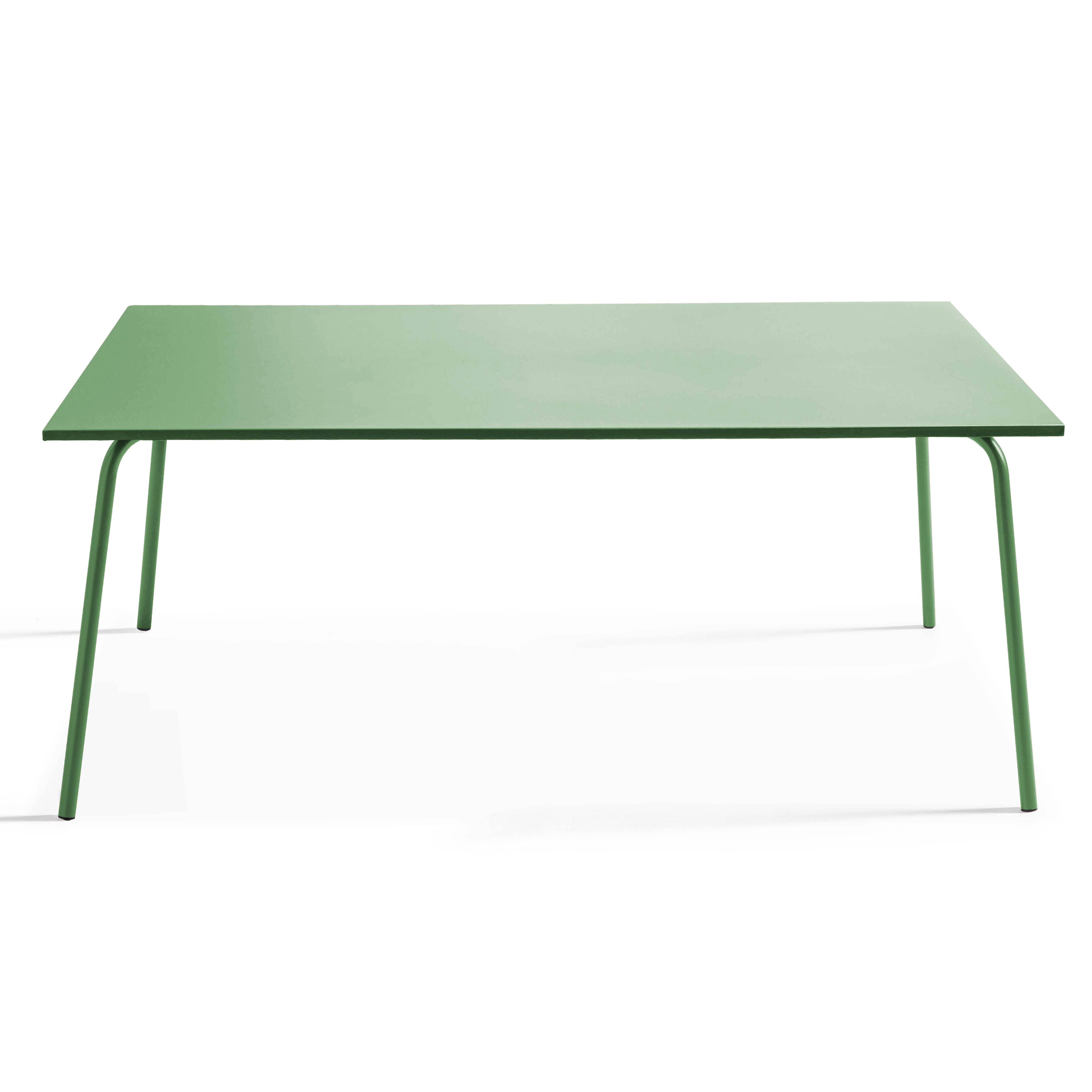 Oviala - Table de jardin rectangulaire en métal 8 places 180 cm vert cactus Palavas - Oviala - Imagen 5
