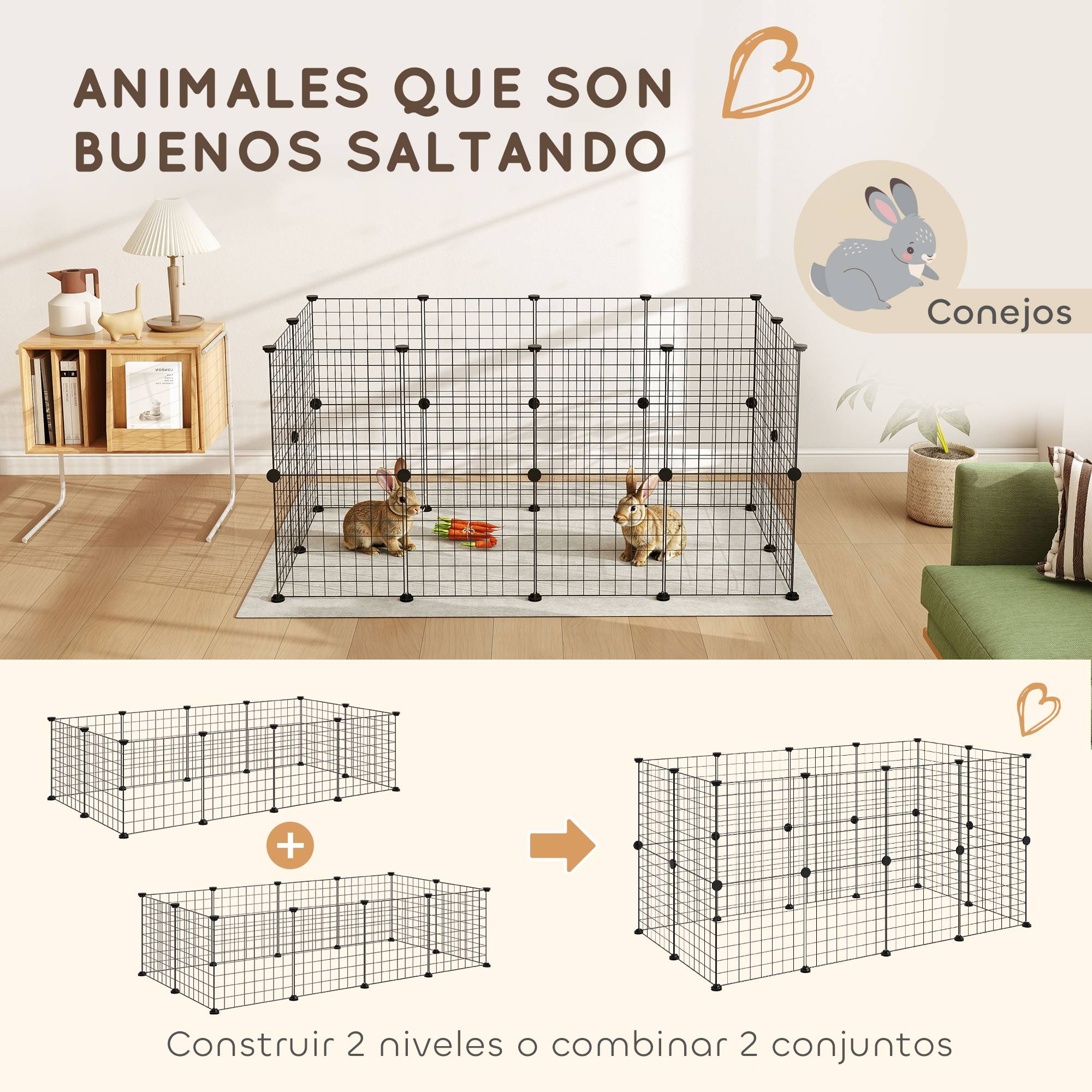 Parc à jeux métallique à 12 panneaux pour petits animaux, modèle démontable à monter soi-même, idéal pour hérisson et hamster, 143 x 73 x 36 cm, noir - Image 9