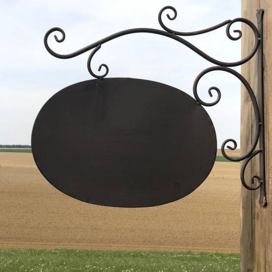 Enseigne plaque de porte écritoire mural jardin métal marron 50x39.5cm Chemin de campagne - Imagen 2
