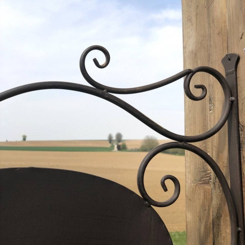 Enseigne plaque de porte écritoire mural jardin métal marron 50x39.5cm Chemin de campagne - Imagen 3