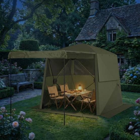 Tonnelle pliante tissu Oxford vert et noir 198 x 198 x 197 cm - PANGIVO - Image 10