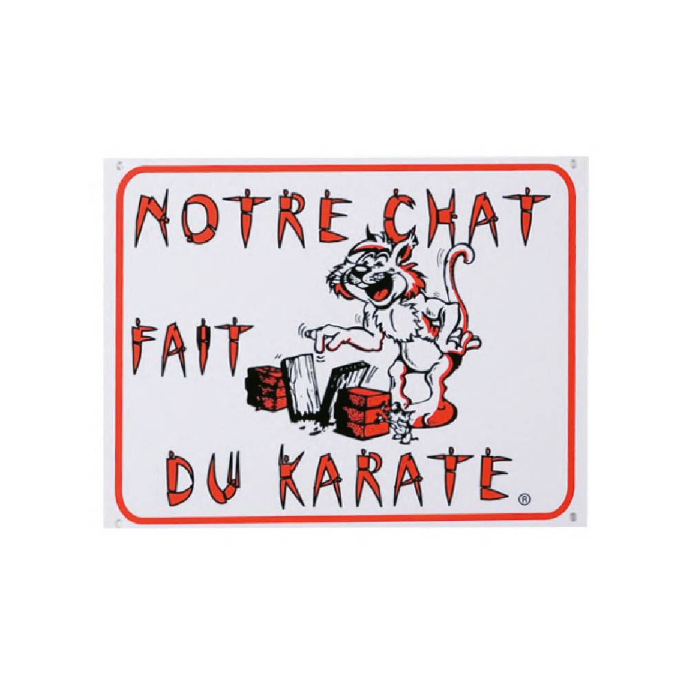 Panneau portail chat karaté. chat.
