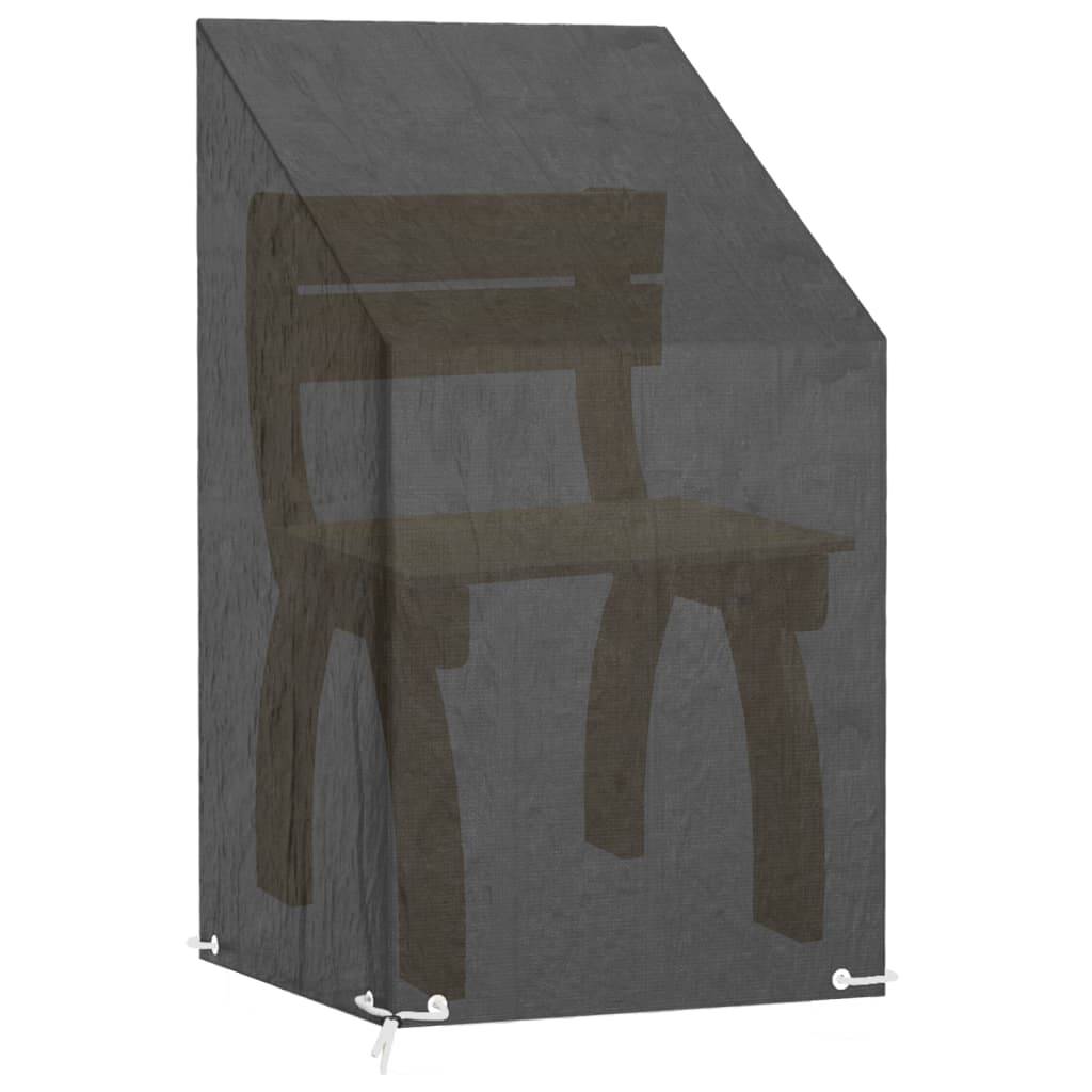 Housse de Protection pour Chaise de Jardin Haute PE Imperméable Anti-UV pour Fauteuil Extérieur Noir 65x65x80/120cm – ComfortXL Outdoor Living - Image 2