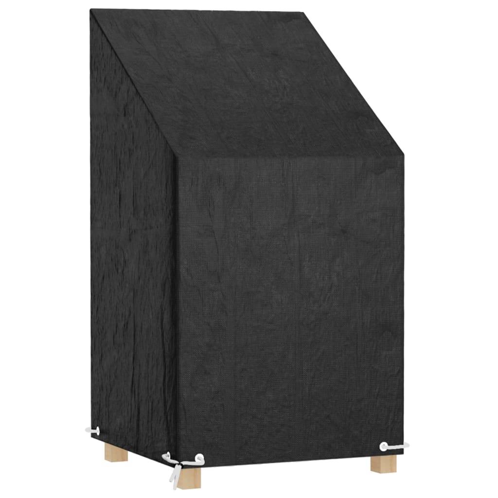 Housse de Protection pour Chaise de Jardin Haute PE Imperméable Anti-UV pour Fauteuil Extérieur Noir 65x65x80/120cm – ComfortXL Outdoor Living - Image 1