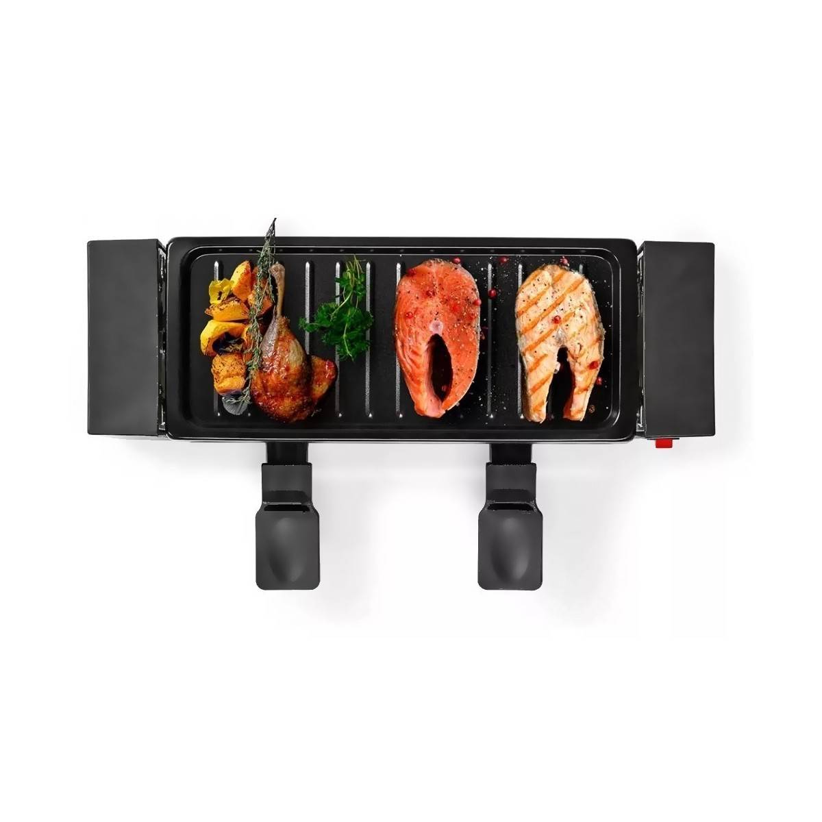 Alpina - Appareil à raclette 2 personnes 400W Polyvalent Grill + Raclette Revêtement Anti-adhésif Poelons et spatules 230V ALPINA - Imagen 2