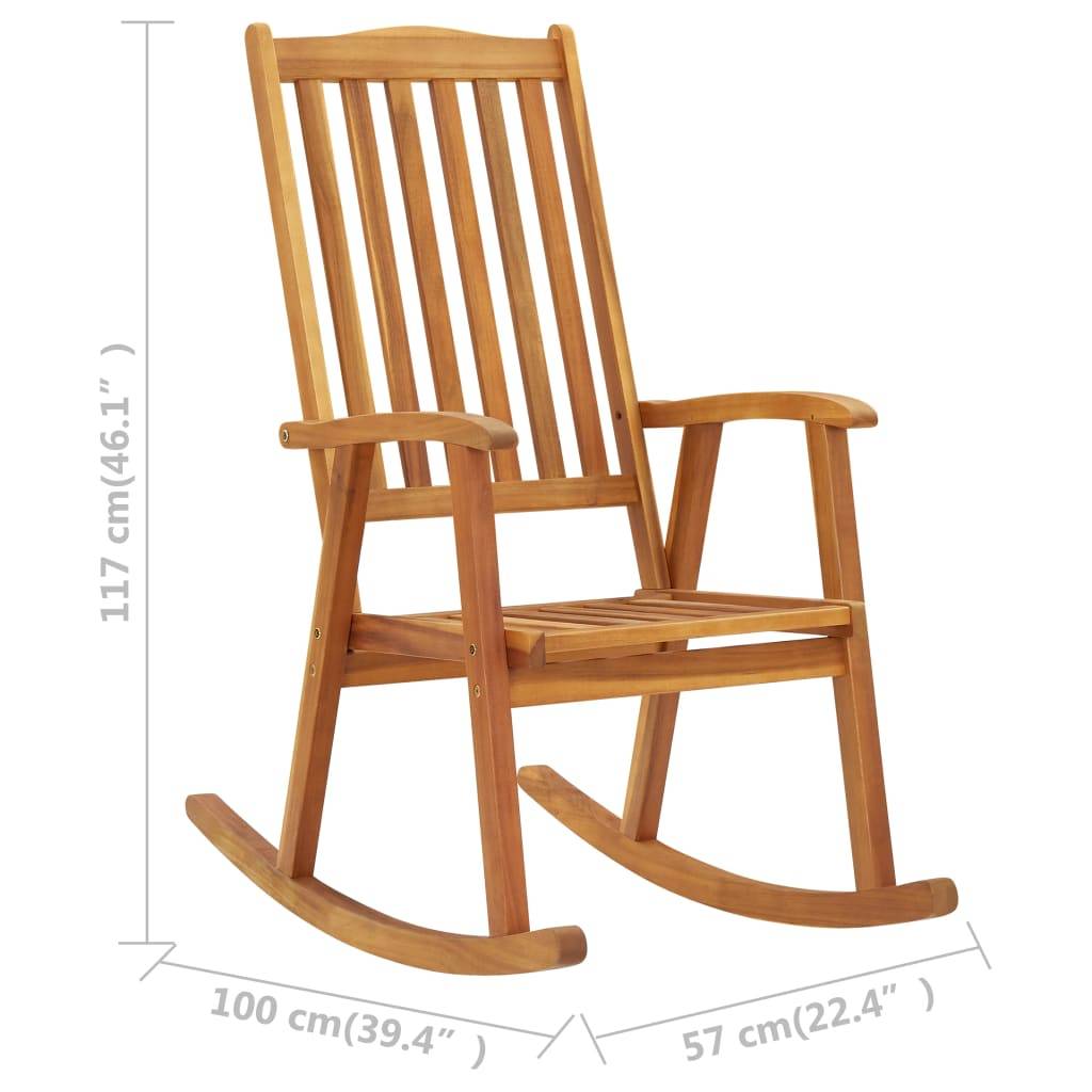Vidaxl - Chaise à bascule bois d'acacia massif vidaXL 311844 - Image 3