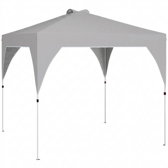 ComfortXL - Tonnelle Pliante Métal Oxford Repas Extérieurs Toit Ventilé Lestage 3x3m Gris - ComfortXL Outdoor Living - Image 1