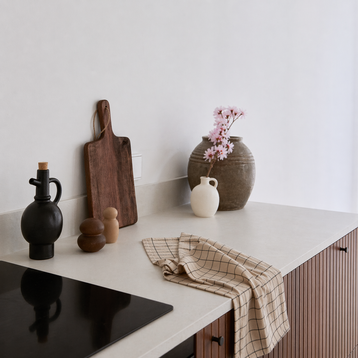 Home Maison - Torchon de cuisine en coton à motif carreaux - HOME MAISON - Coton - Beige - Image 5