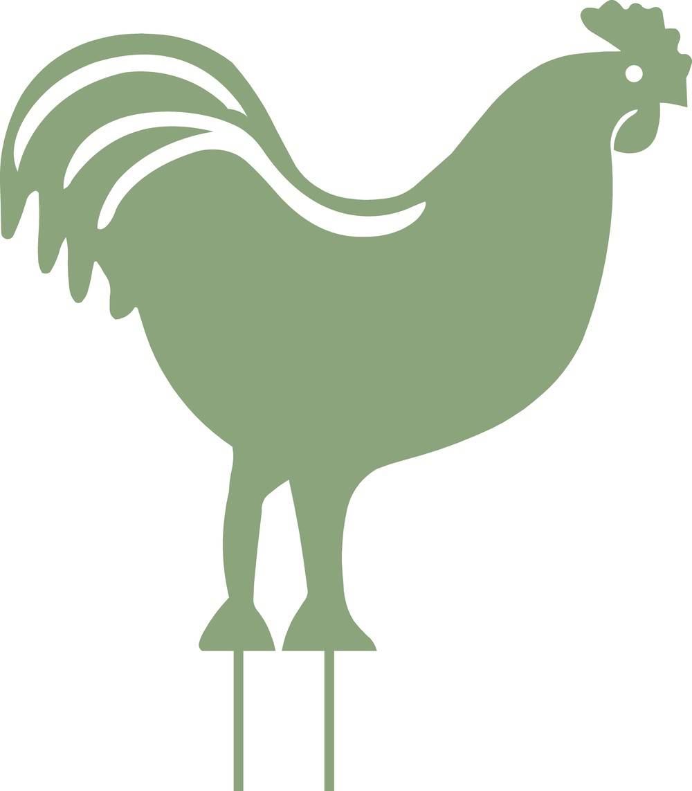 Louis Moulin - Figurine à piquer Coq - 42,5x42 cm - vert clair Louis Moulin - Imagen 1
