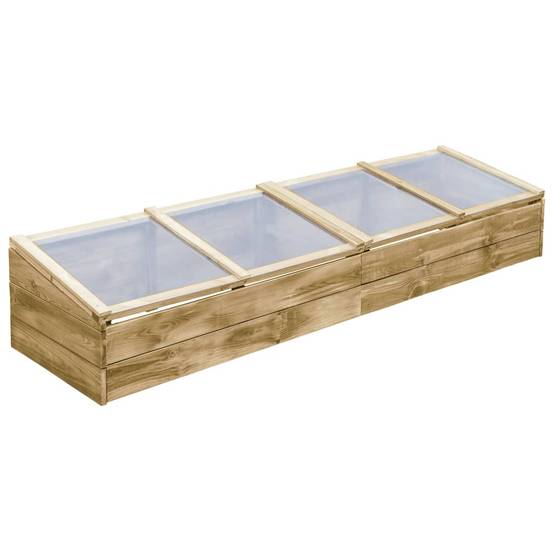 Serre Châssis Bois Pin Imprégné Jardin Potager Protection Hivernale 200cm - ComfortXL Outdoor Living - Image 1