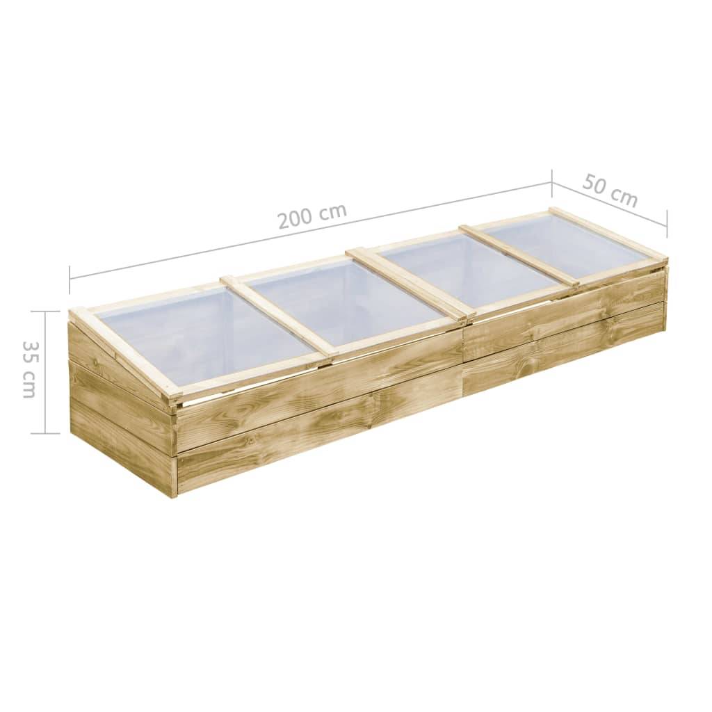 Serre Châssis Bois Pin Imprégné Jardin Potager Protection Hivernale 200cm - ComfortXL Outdoor Living - Image 6