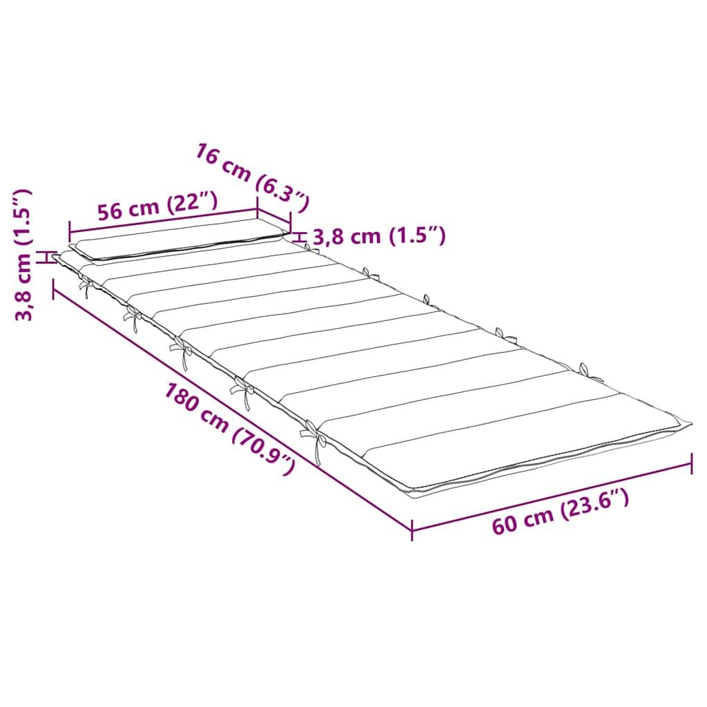 Galette pour Chaise Longue Tissu Oxford Déperlant pour Bain de Soleil Piscine Vert 180x60cm – ComfortXL Outdoor Living - Image 9