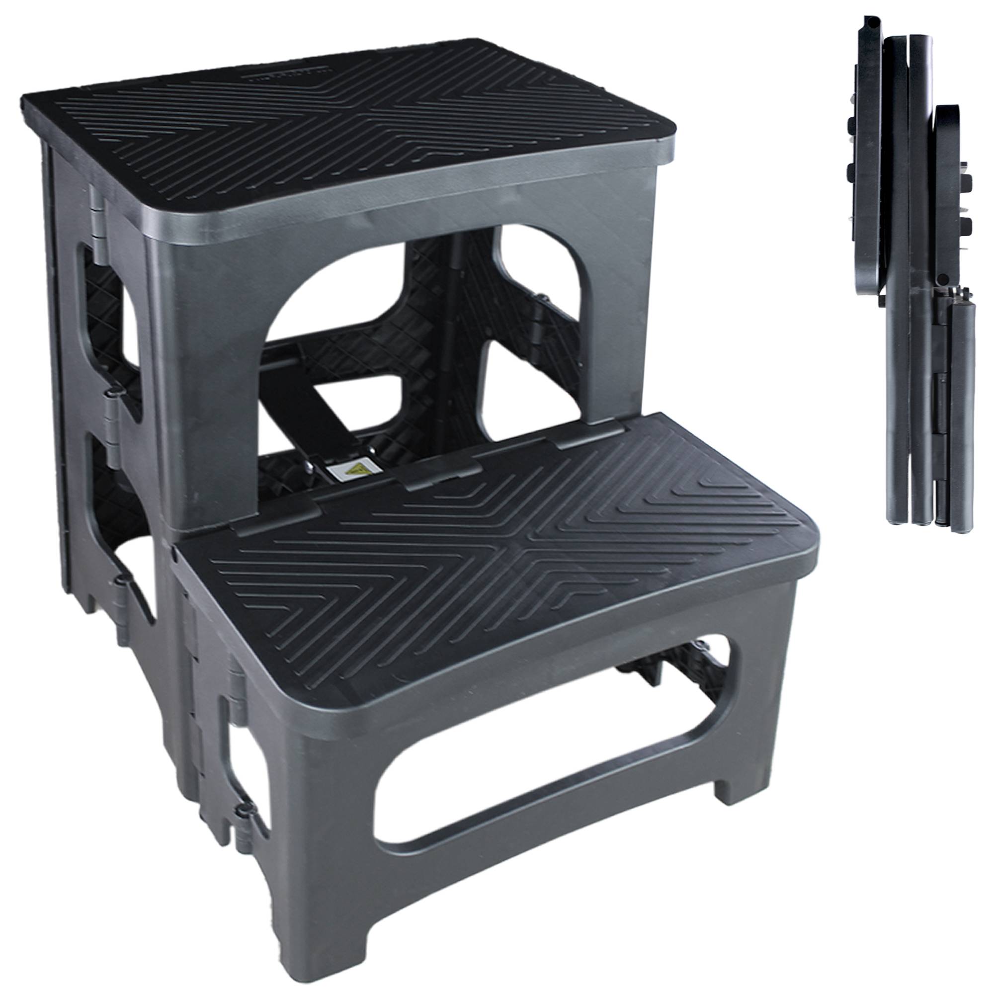 Fishtec - Escabeau 2 marches pliable FISHTEC Marches antiderapantes plateau 43 cm Polypro - Image 1