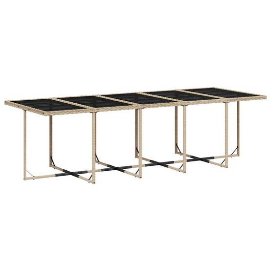 Ensemble Table et Chaises de Jardin 14 Personnes, Mobilier Encastrable en Poly Rotin Beige, Coussins Gris Clair – ComfortXL Outdoor Living - Image 3