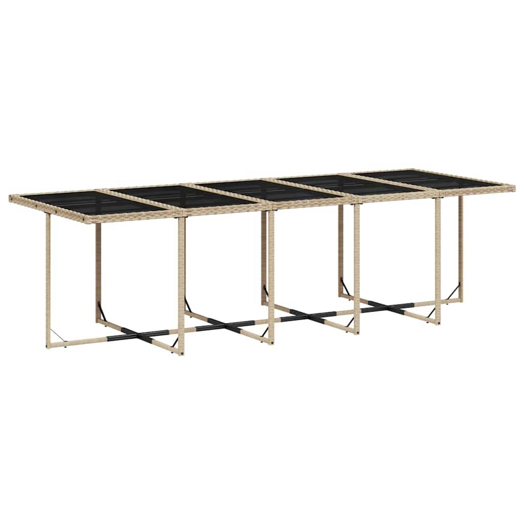 Ensemble Table et Chaises de Jardin 14 Personnes, Mobilier Encastrable en Poly Rotin Beige, Coussins Gris Clair – ComfortXL Outdoor Living - Image 3