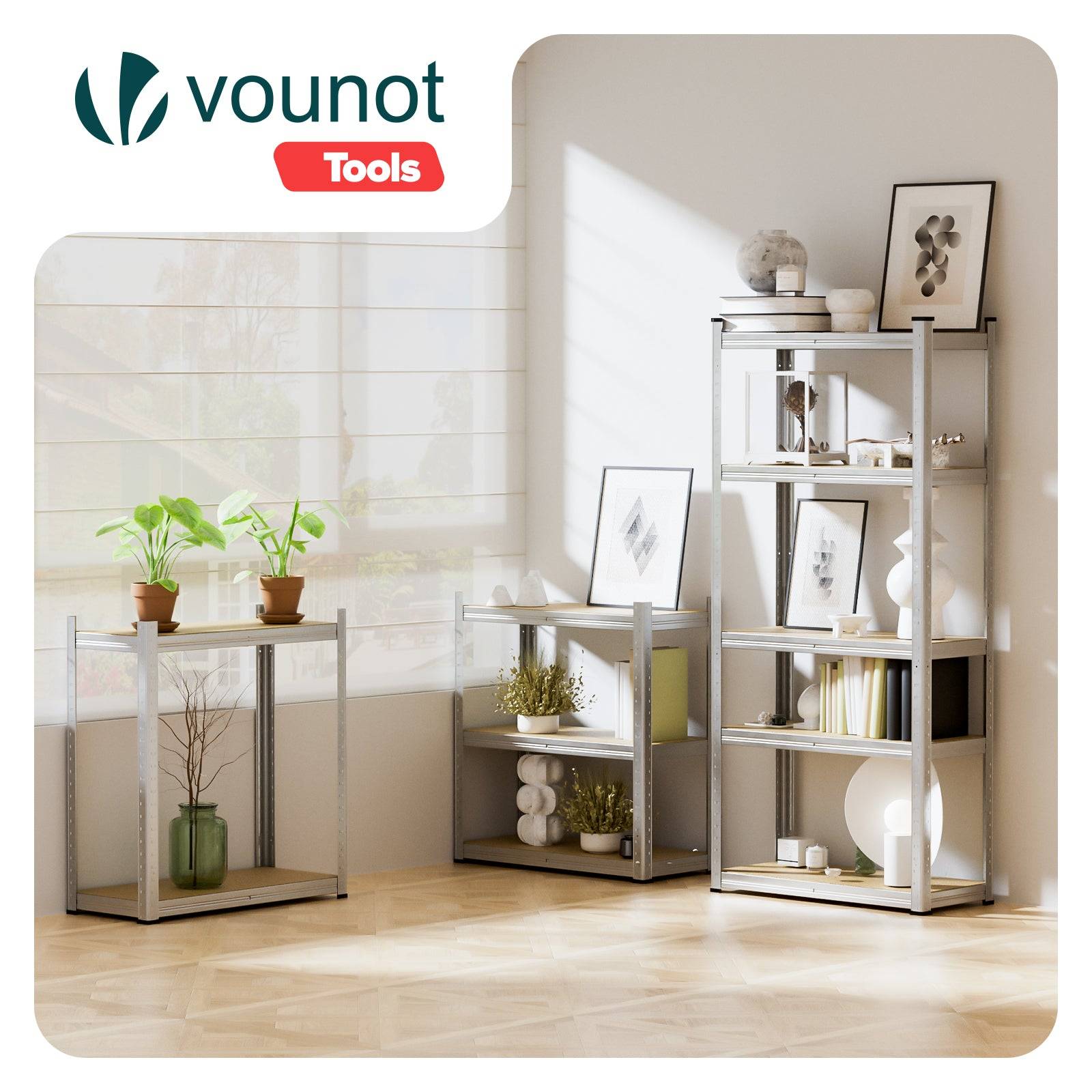 Vounot - Etagères métalliques charge lourde 875kg - 70x30x150cm - 5 tablettes réglables - rayonnage robuste VOUNOT® - Image 5