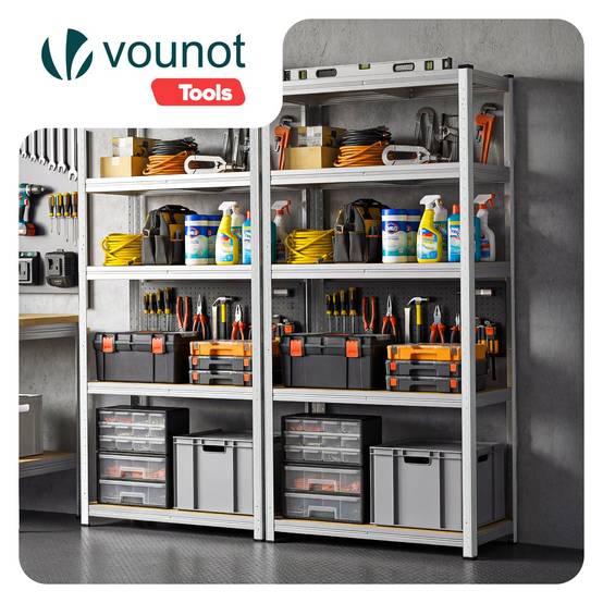 Vounot - Etagères métalliques charge lourde 875kg - 70x30x150cm - 5 tablettes réglables - rayonnage robuste VOUNOT® - Image 2