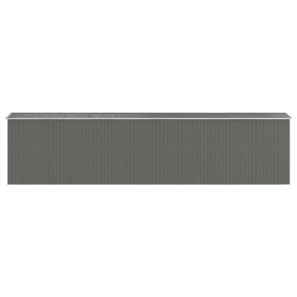 Helloshop26 - Abri de jardin cabane cabanon maison de stockage remise extérieur hangar outils robuste clair 192 x 855 x 223 cm acier galvanisé gris - Imagen 4