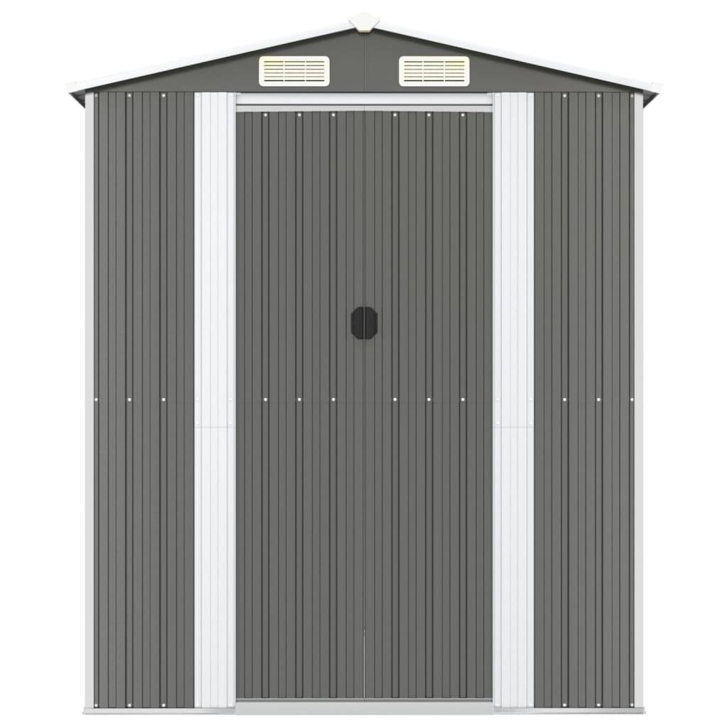 Helloshop26 - Abri de jardin cabane cabanon maison de stockage remise extérieur hangar outils robuste clair 192 x 855 x 223 cm acier galvanisé gris - Imagen 2