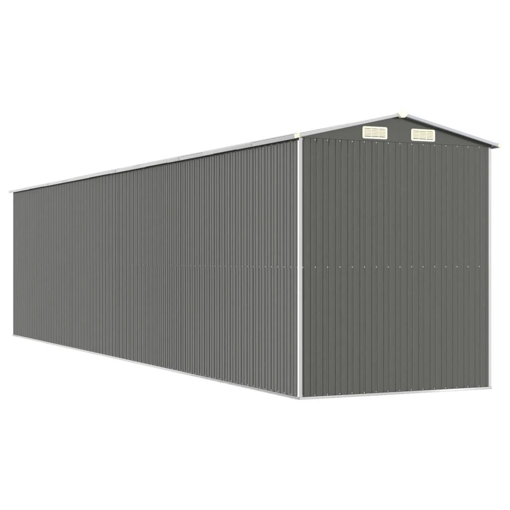 Helloshop26 - Abri de jardin cabane cabanon maison de stockage remise extérieur hangar outils robuste clair 192 x 855 x 223 cm acier galvanisé gris - Imagen 5