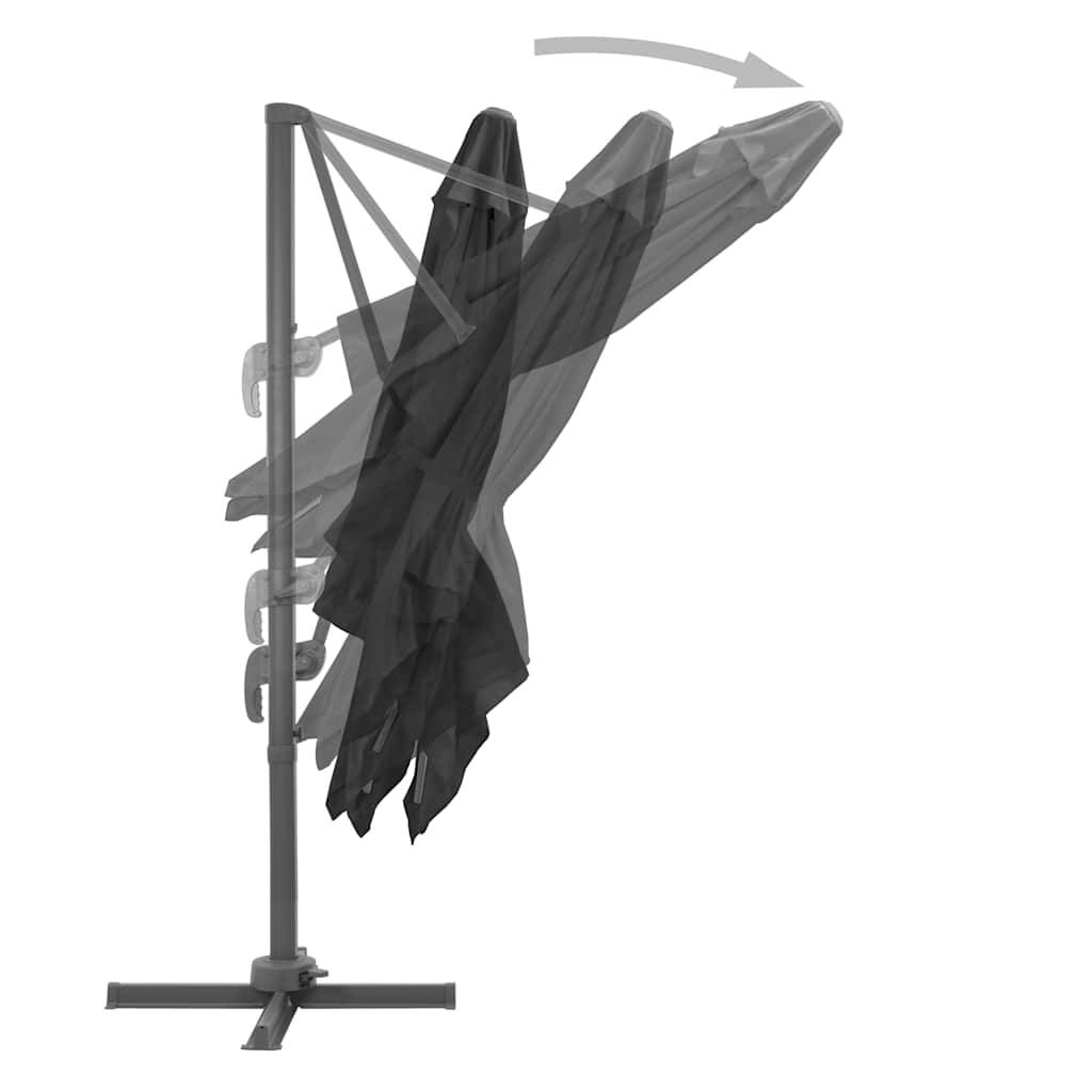 PANGIVO - Parasol déporté aluminium anthracite 300 x 300 x 258 cm, Poids:20.14kg - PANGIVO - Image 4