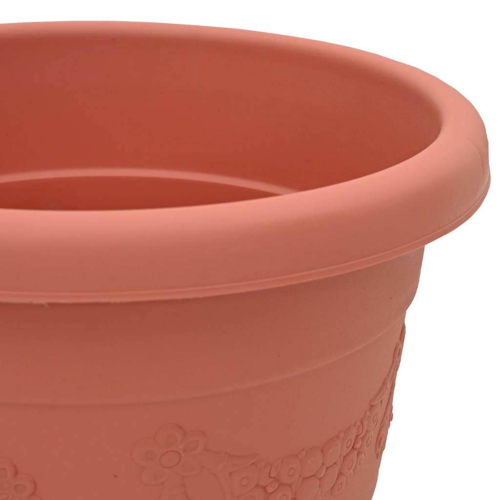 Pot à fleurs rond 24 pcs | Bac à fleurs Rouge brique Ø 26 x 21,5 cm Plastique - Image 7