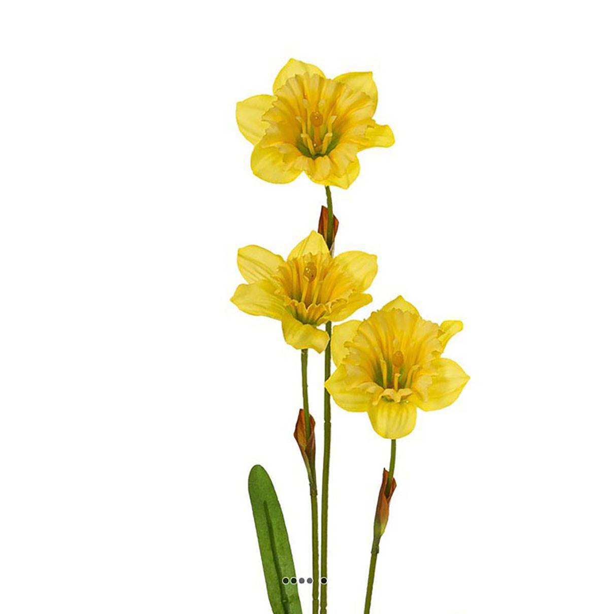 Artificielles - Jonquilles artificielles en tige 3 têtes H 58 cm Jaune - couleur: Jaune - Imagen 3