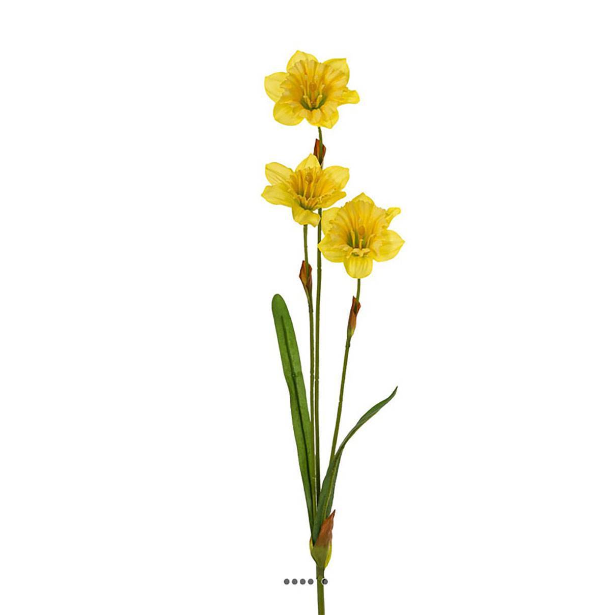 Artificielles - Jonquilles artificielles en tige 3 têtes H 58 cm Jaune - couleur: Jaune - Imagen 2