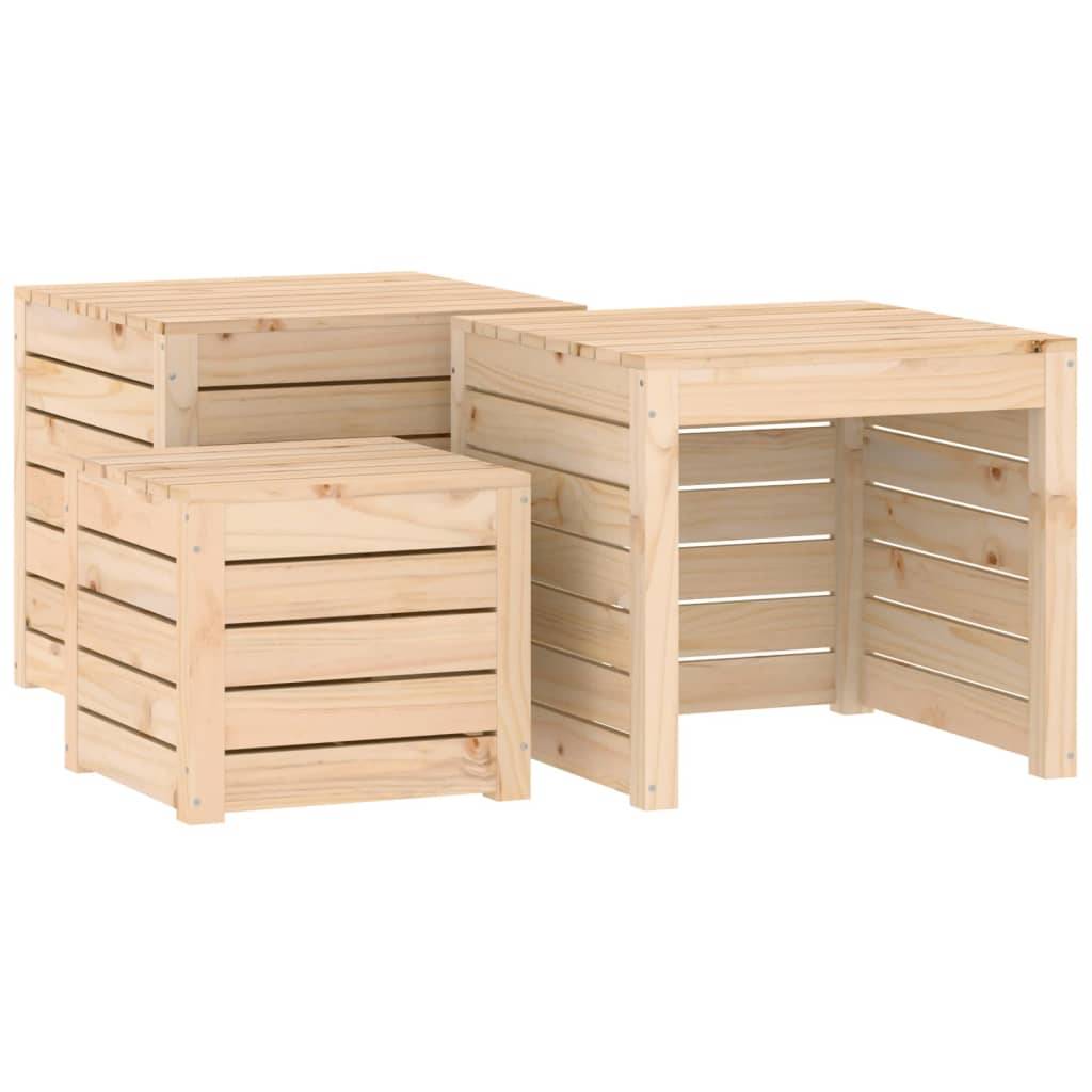 Helloshop26 - Ensemble de boîtes de jardin 3 pièces bois de pin massif - Imagen 2