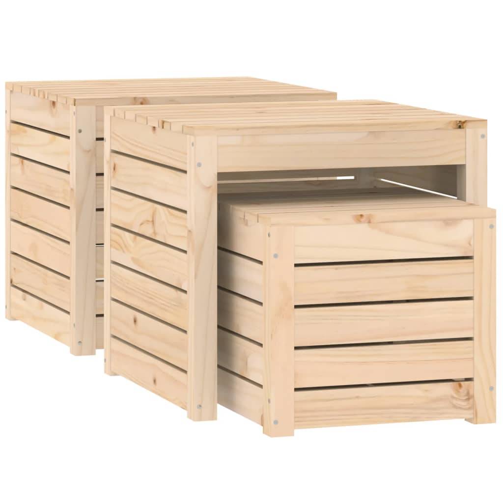 Helloshop26 - Ensemble de boîtes de jardin 3 pièces bois de pin massif - Imagen 1