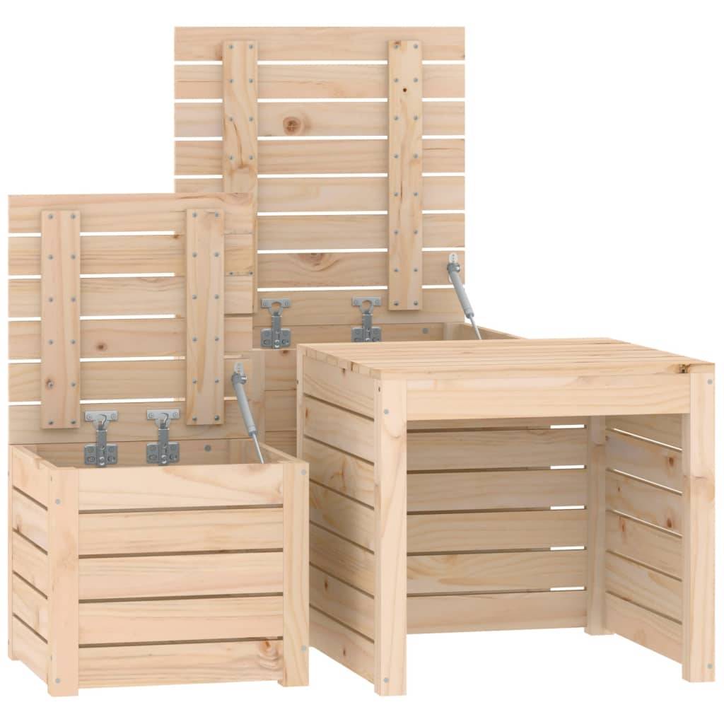 Helloshop26 - Ensemble de boîtes de jardin 3 pièces bois de pin massif - Imagen 4