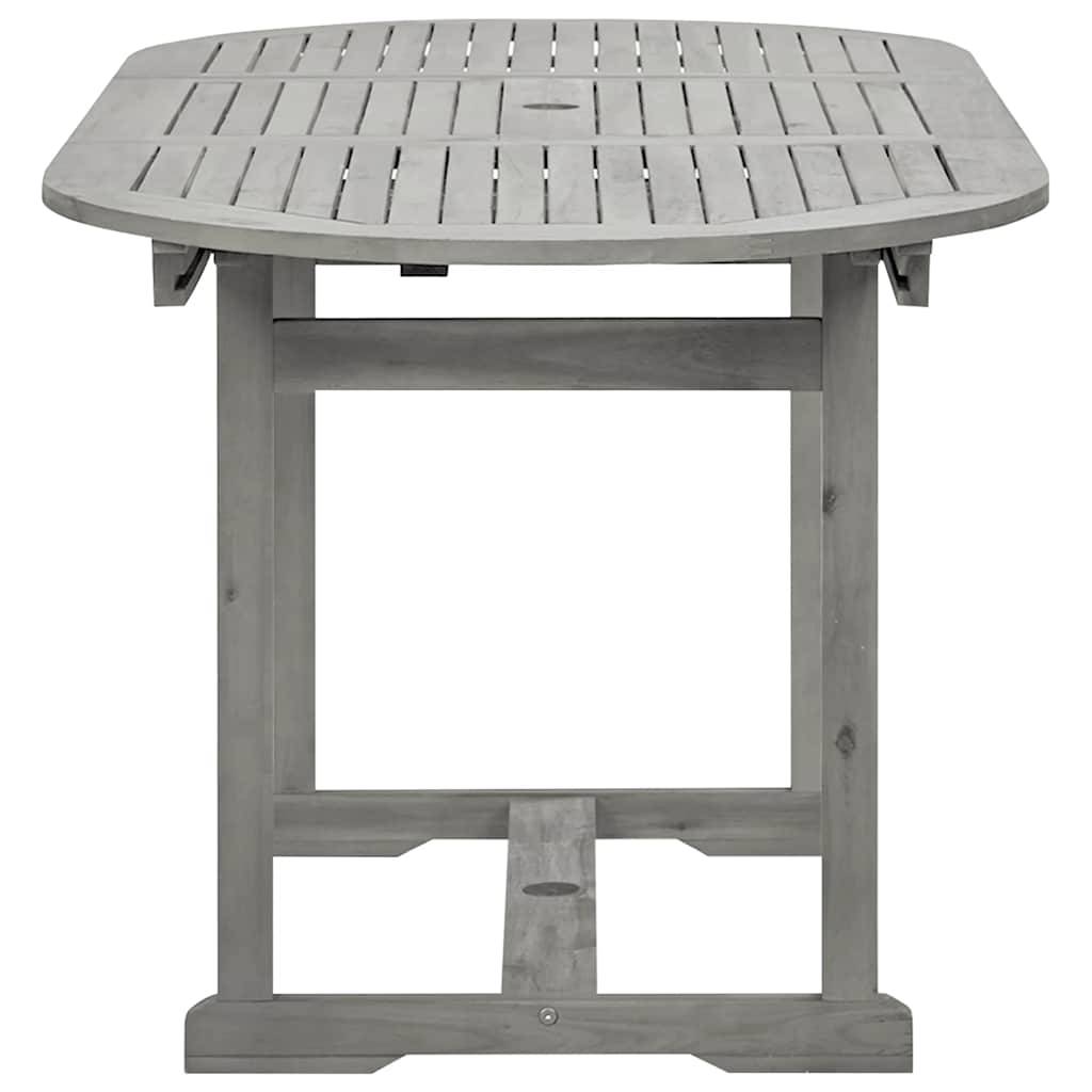 Table à dîner de jardin bois d'acacia massif gris 120-170 x 80 x 75 cm, Poids :21kg - PANGIVO - Image 6