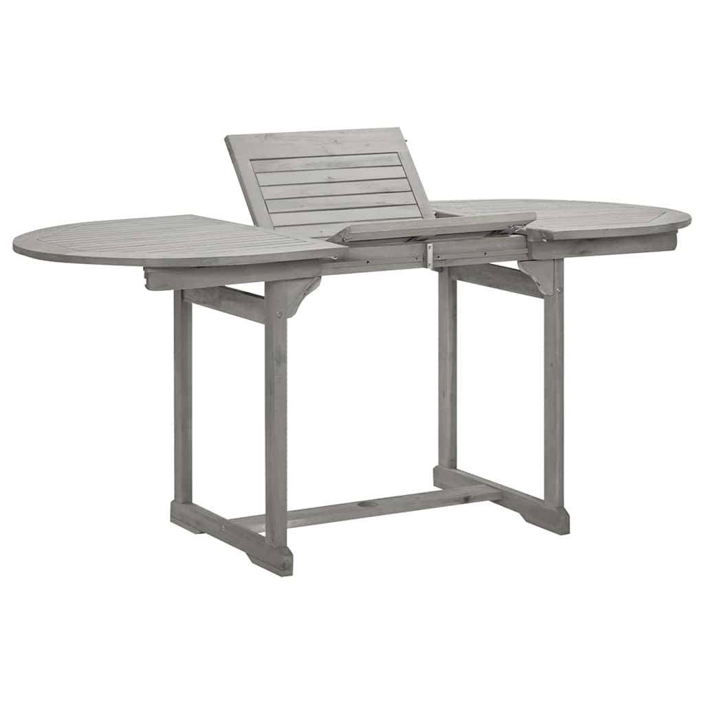 Table à dîner de jardin bois d'acacia massif gris 120-170 x 80 x 75 cm, Poids :21kg - PANGIVO