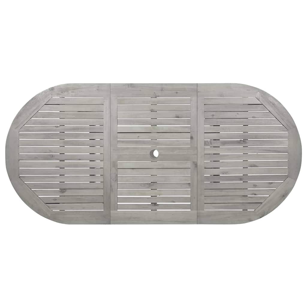 Table à dîner de jardin bois d'acacia massif gris 120-170 x 80 x 75 cm, Poids :21kg - PANGIVO - Image 8