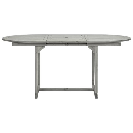 Table à dîner de jardin bois d'acacia massif gris 120-170 x 80 x 75 cm, Poids :21kg - PANGIVO - Image 5