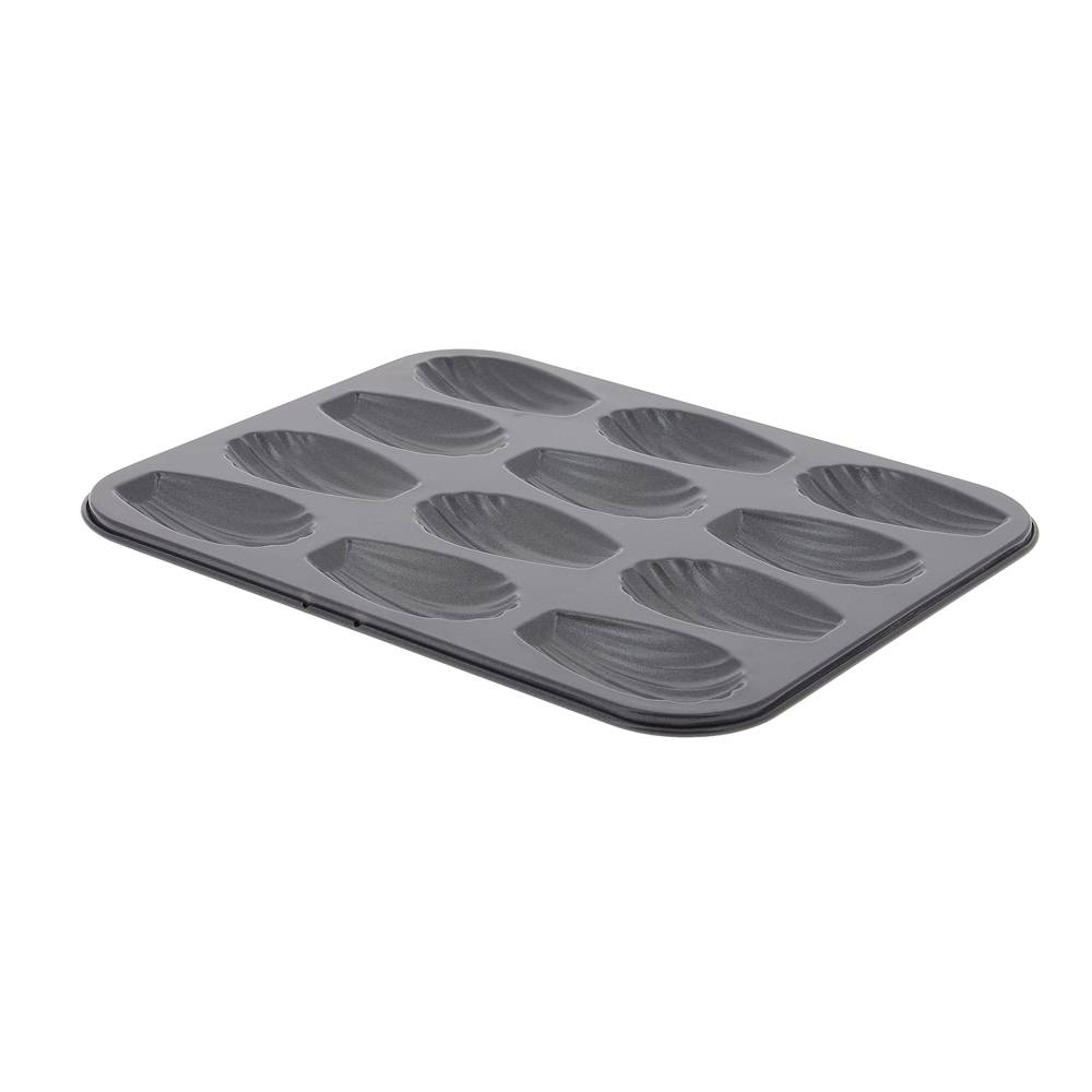 Plaque pour 12 madeleines 25x20 cm en acier antiadhésif