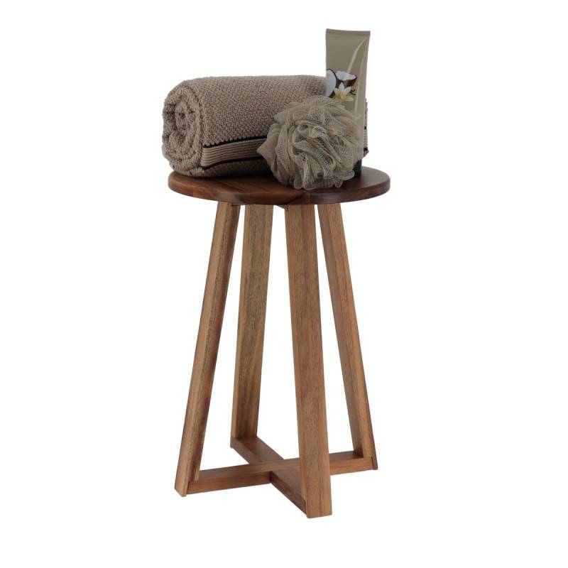 Tabouret avec pieds en bambou & plateau acacia - Imagen 2
