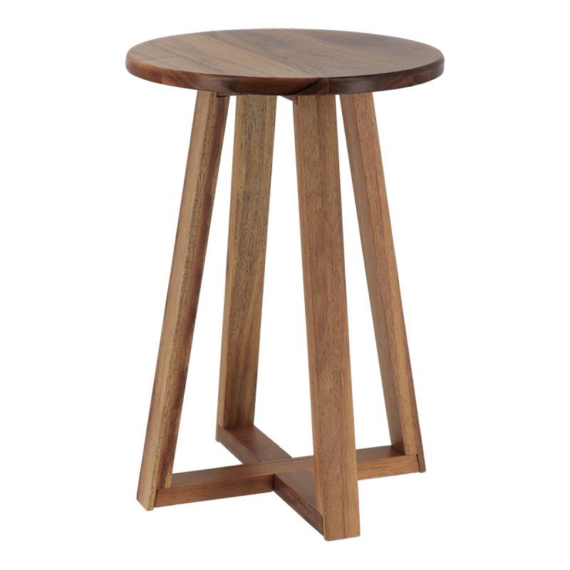 Tabouret avec pieds en bambou & plateau acacia - Imagen 1