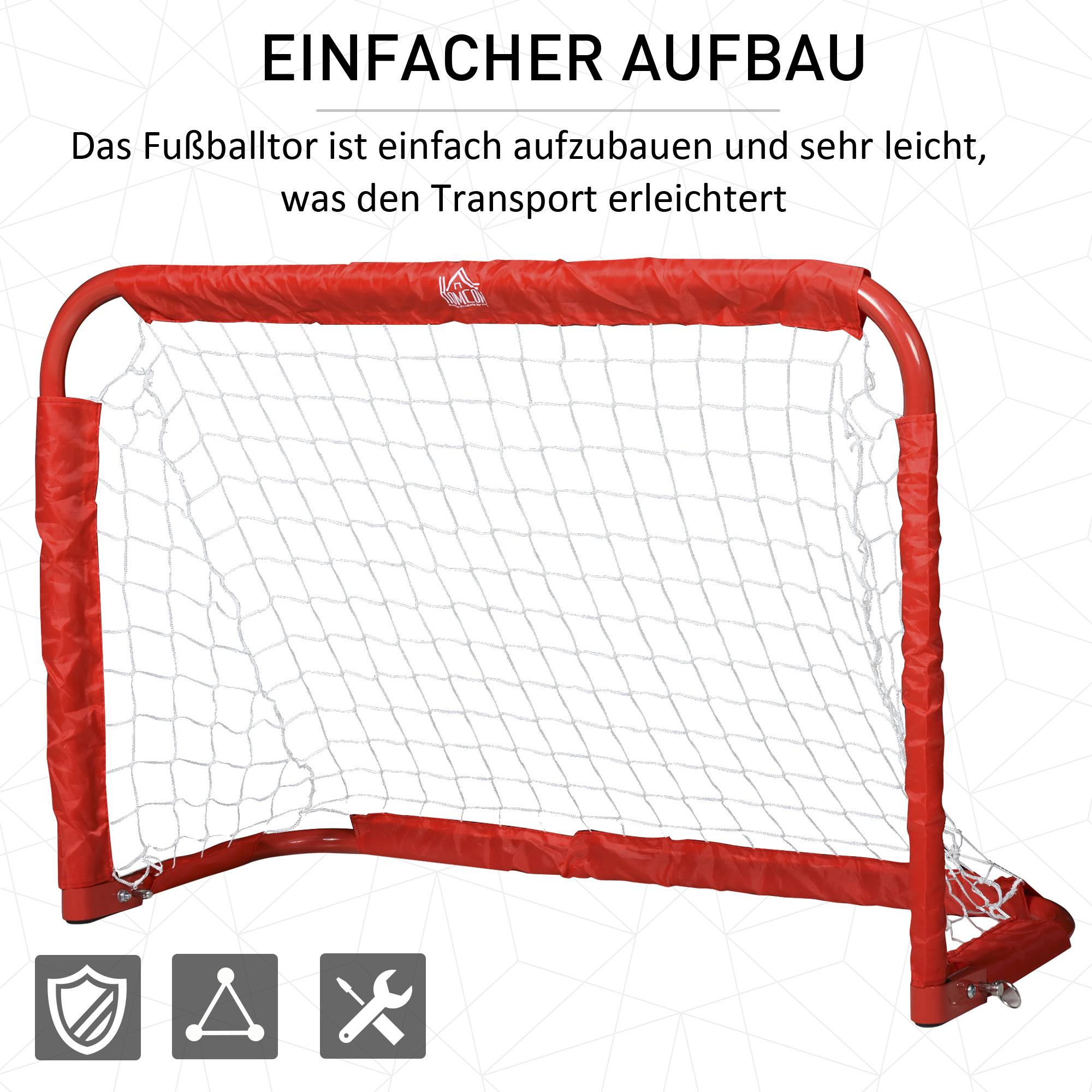 Ensemble de buts de football, 2 mini-buts pliables, structure en métal, outils inclus, 90 x 36 x 60 cm, rouge - Image 5