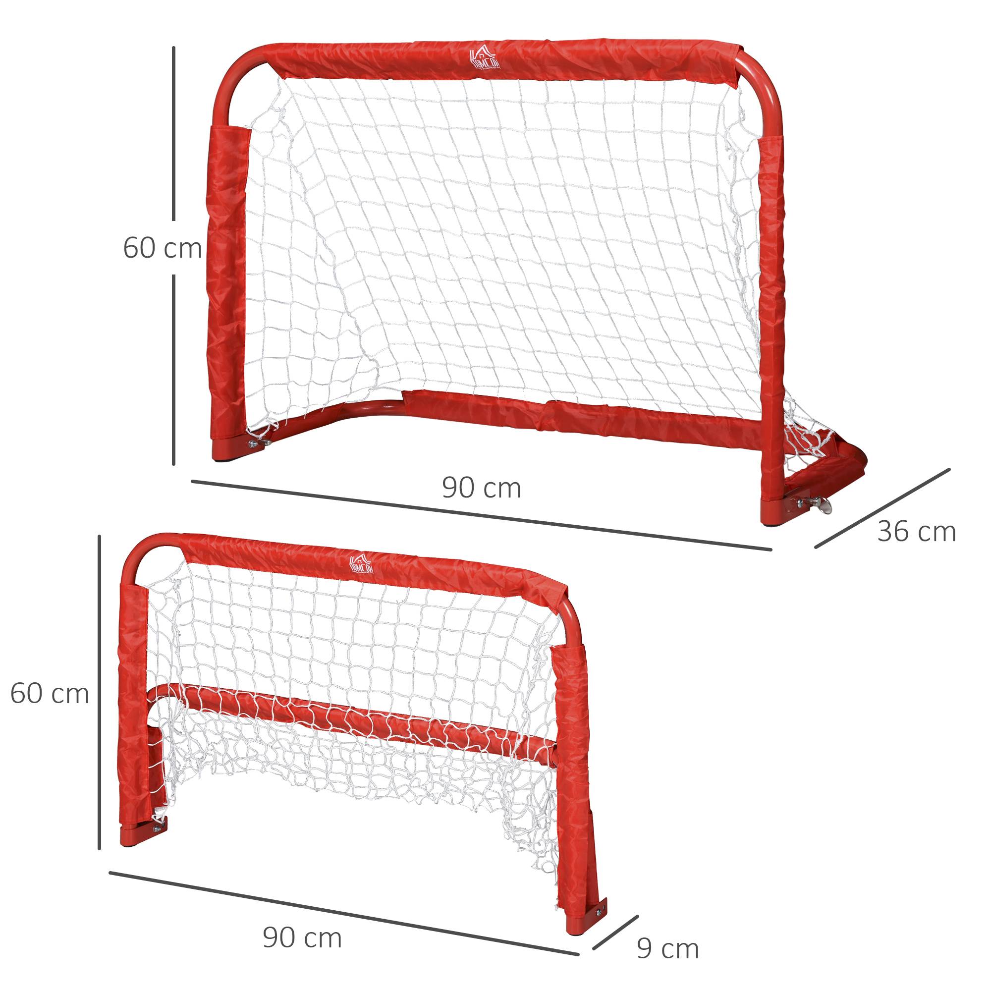 Ensemble de buts de football, 2 mini-buts pliables, structure en métal, outils inclus, 90 x 36 x 60 cm, rouge - Image 4
