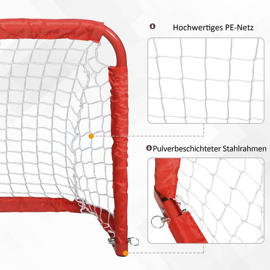Ensemble de buts de football, 2 mini-buts pliables, structure en métal, outils inclus, 90 x 36 x 60 cm, rouge - Image 6