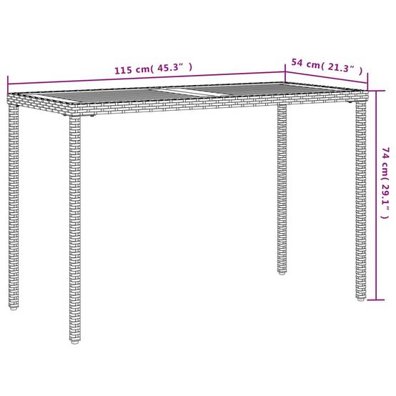 Table de jardin bois d'acacia beige 115 x 54 x 74 cm - PANGIVO - Image 10