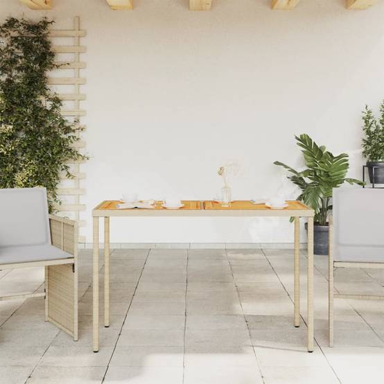 Table de jardin bois d'acacia beige 115 x 54 x 74 cm - PANGIVO - Image 3