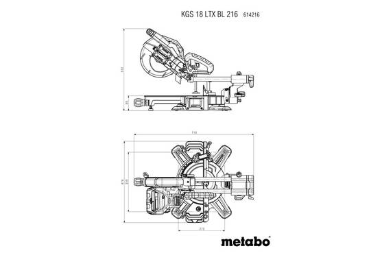 Metabo - Scie à onglets sans fil KGS 18 LTX BL 216 + 1 Batterie 4 Ah - METABO - 614216920 - Image 9