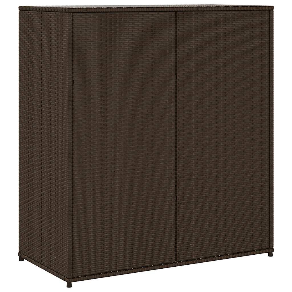 Buffet Haut de Jardin Polyrotin Grand Rangement pour Terrasse Balcon Marron 105x55x113 cm – ComfortXL Outdoor Living - Image 9