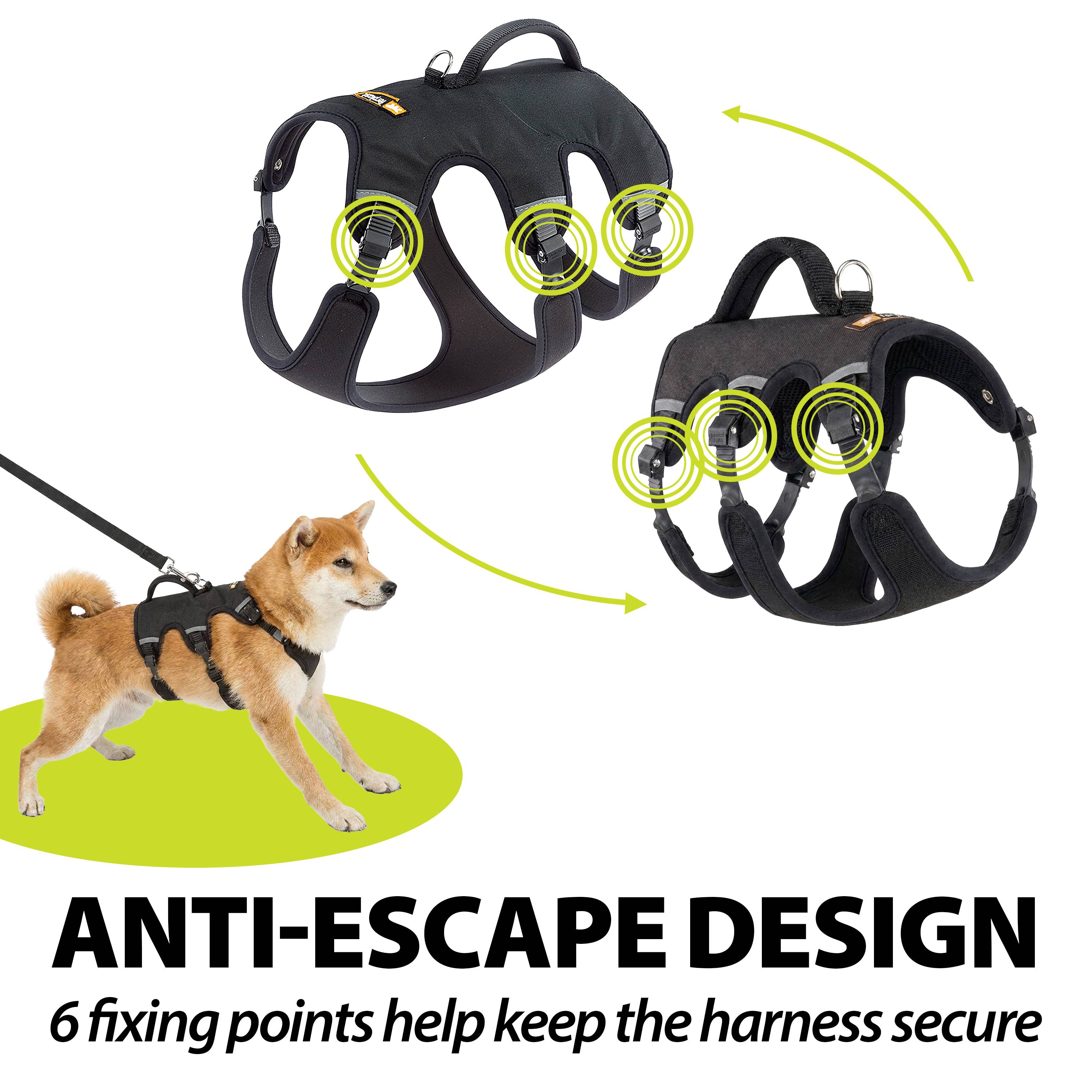 Ferplast - Ferplast Harnais Chien Réglable XS Poitrail 37-47 cm avec Poignée, Noir - Imagen 4